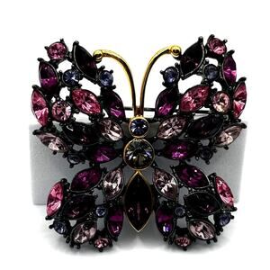 JOAN RIVERS Vintage Large Swarovski Crystal Butterfly Statement Brooch Pin